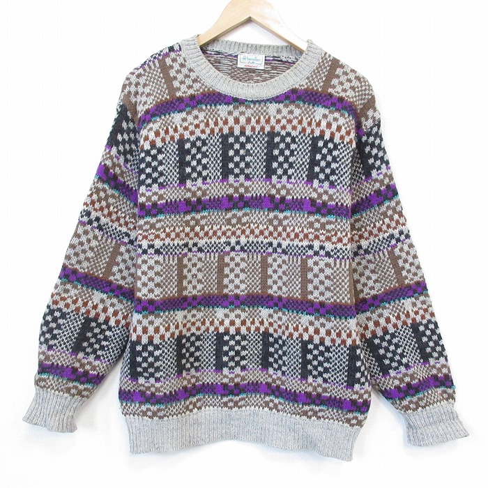 【20%OFF】ベネトン 90s 長袖セーター グレー M | 古着