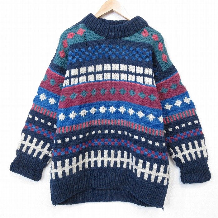 【20%OFF】長袖セーター ネイビー XL | 古着