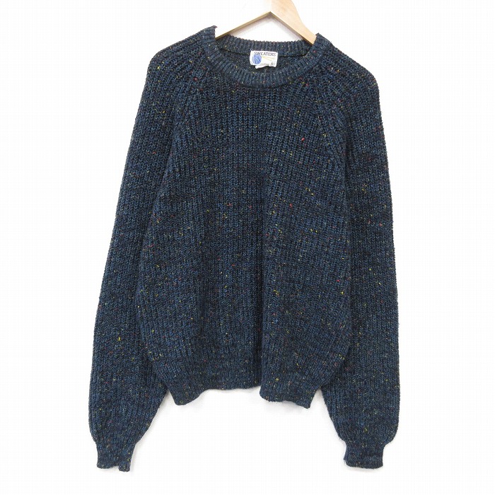 90s 長袖セーター 霜降り ネイビー メンズXL相当 | 古着