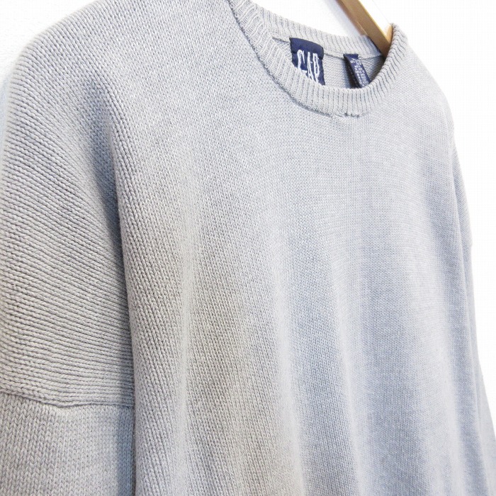 【GAP】90s OLDGAP コットンクルーネックニット グレー Lサイズ 古着通販 XL☆古着 ギャップ GAP 長袖 セーター メンズ 90年代 90s
