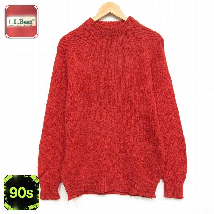 エルエルビーン 90s 長袖セーター レッド メンズS相当 | 古着