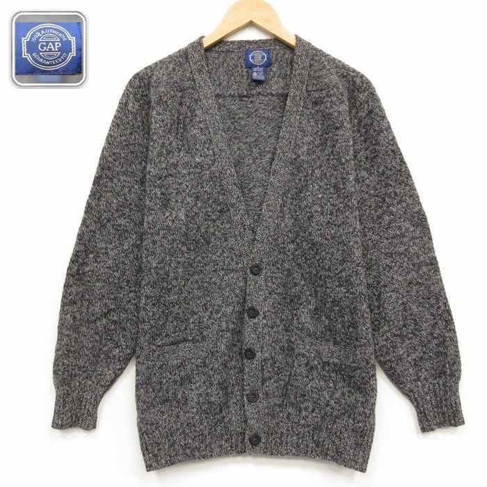 di68古着　コットンカシミア　カーディガン　チャコールグレー　90s Y2K 古着通販 M☆古着 ギャップ 長袖 ニット カーディガン メンズ 90年代