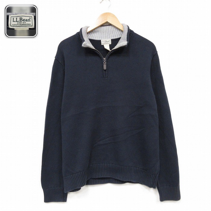 エルエルビーン 長袖ハーフジップセーター ネイビー メンズL相当 | 古着