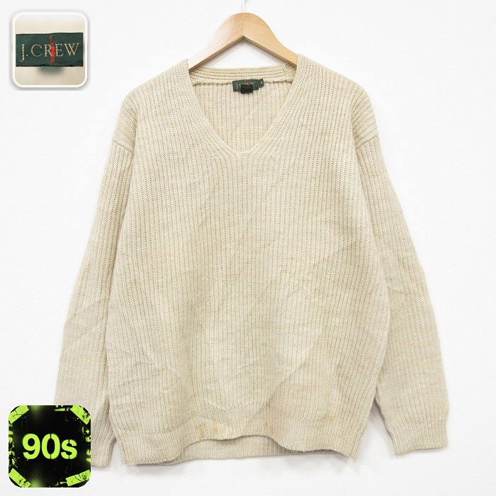 ジェイクルー 90s 長袖セーター ベージュ メンズL相当 | 古着