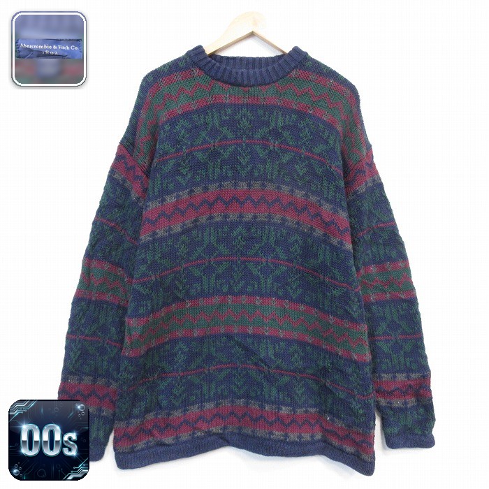 アバクロンビー&フィッチ 00s 長袖セーター ネイビー メンズXL相当 | 古着