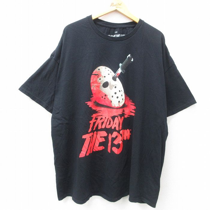XL★古着 半袖 Tシャツ メンズ 映画 13日の金曜日 ジェイソン 大きいサイズ コットン クルーネック 黒 ブラック 【spe】 25apr25 中古