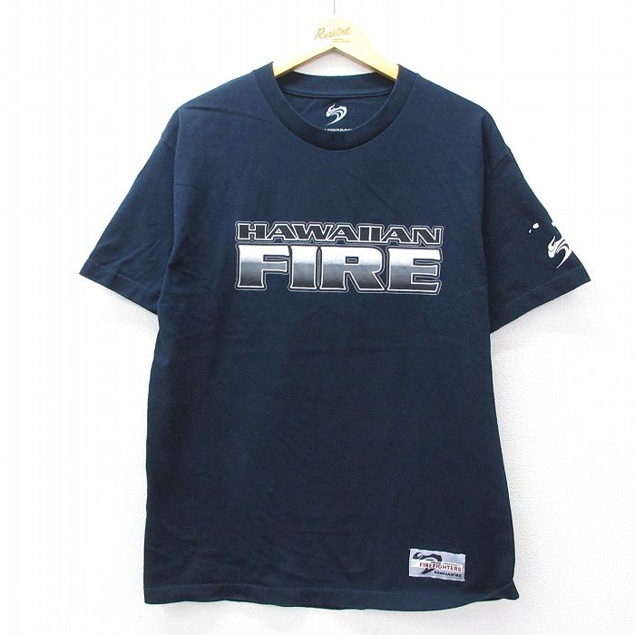 【50%OFF】半袖Tシャツ HAWAIIAN FIRE ネイビー L | 古着