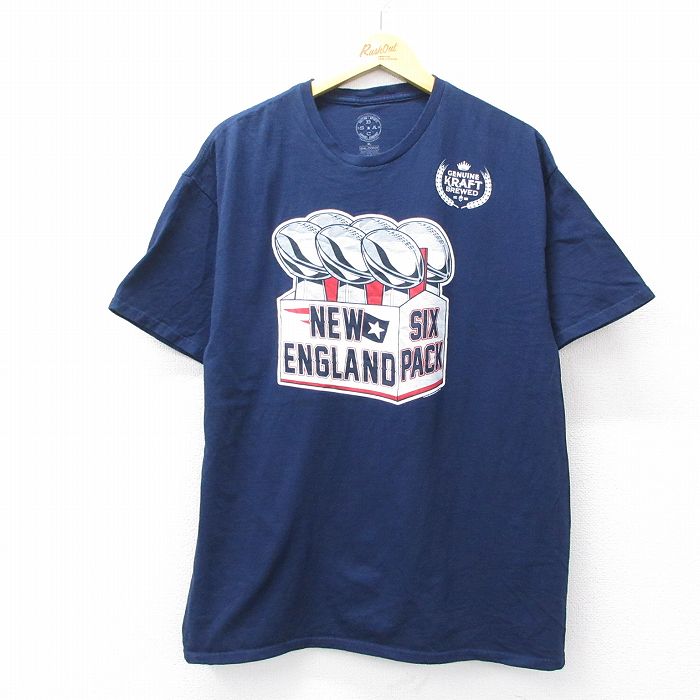 NFL ニューイングランドペイトリオッツ 半袖Tシャツ アメフト ネイビー XL | 古着