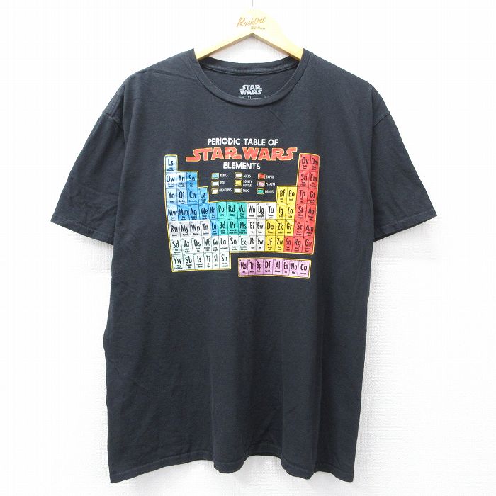【50%OFF】XL★古着 半袖 Tシャツ メンズ スターウォーズ STAR WARS コットン クルーネック 黒 ブラック 25aug22 中古