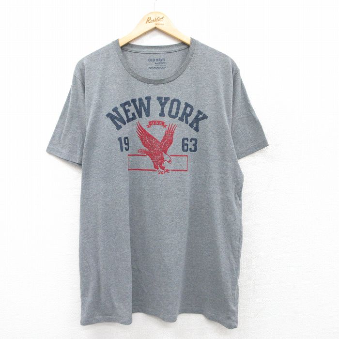 オールドネイビー 半袖Tシャツ ニューヨーク グレー XL | 古着