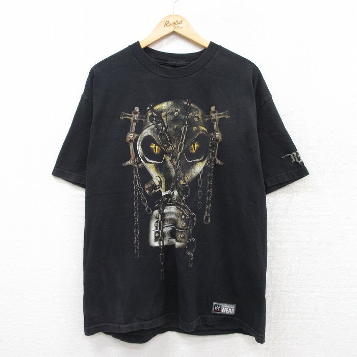 XL★古着 半袖 Tシャツ メンズ ランディオートン クルーネック 黒 ブラック 25aug25 中古