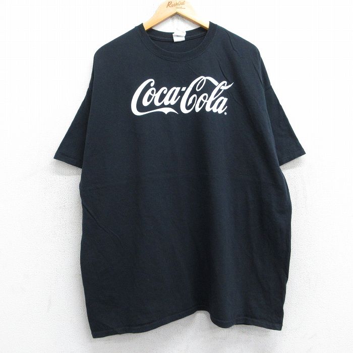 XL★古着 半袖 Tシャツ メンズ コカコーラ ベル 大きいサイズ コットン クルーネック 黒 ブラック 【spe】 25aug30 中古