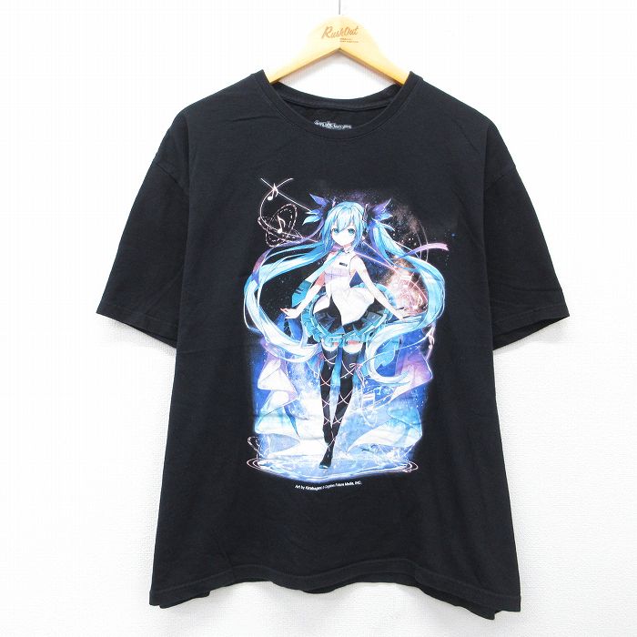 【20%OFF】半袖Tシャツ 初音ミク ブラック XL | 古着