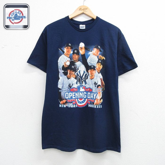 【20%OFF】MLB ニューヨークヤンキース 半袖Tシャツ 田中将大 ネイビー メンズL相当 | 古着
