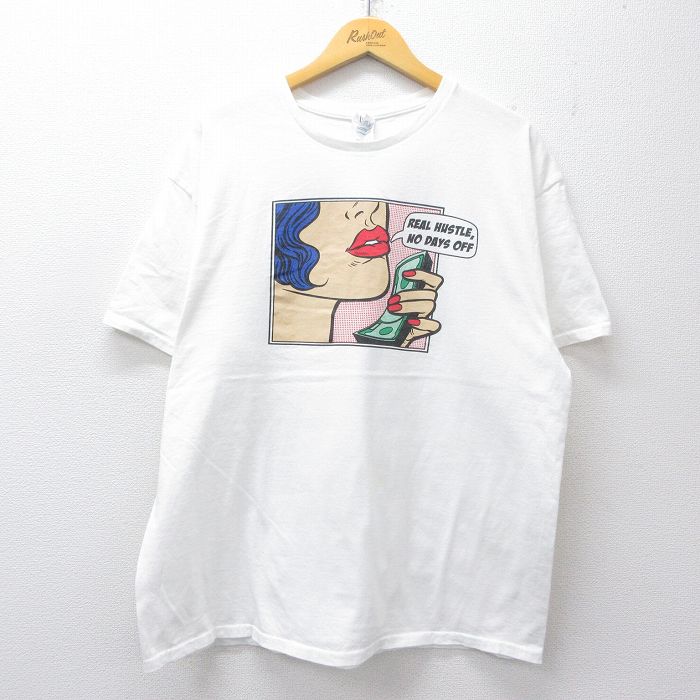 半袖Tシャツ REAL HUSTLE ホワイト メンズXL相当 | 古着