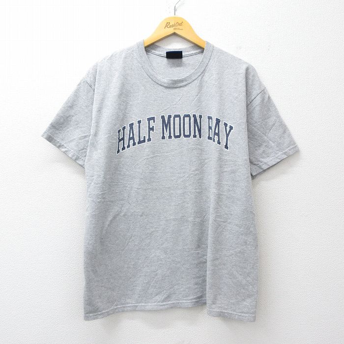 L★古着 MVスポーツ 半袖 Tシャツ メンズ HALF MOON BAY クルーネック グレー 霜降り 26apr18