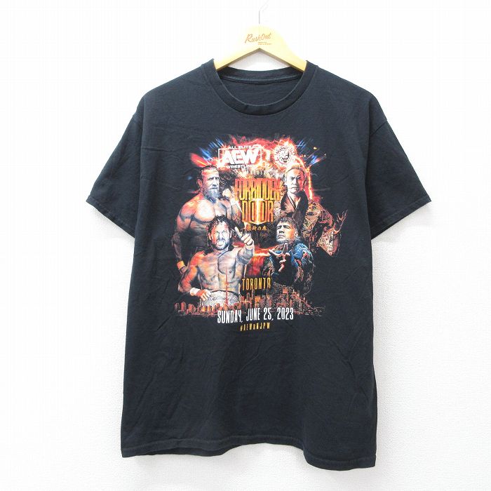AEW オカダカズチカ 半袖Tシャツ ブラック L | 古着