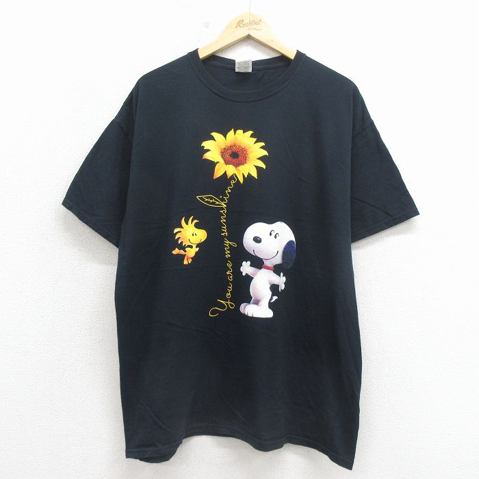 フルーツオブザルーム 半袖Tシャツ スヌーピー ブラック XL | 古着