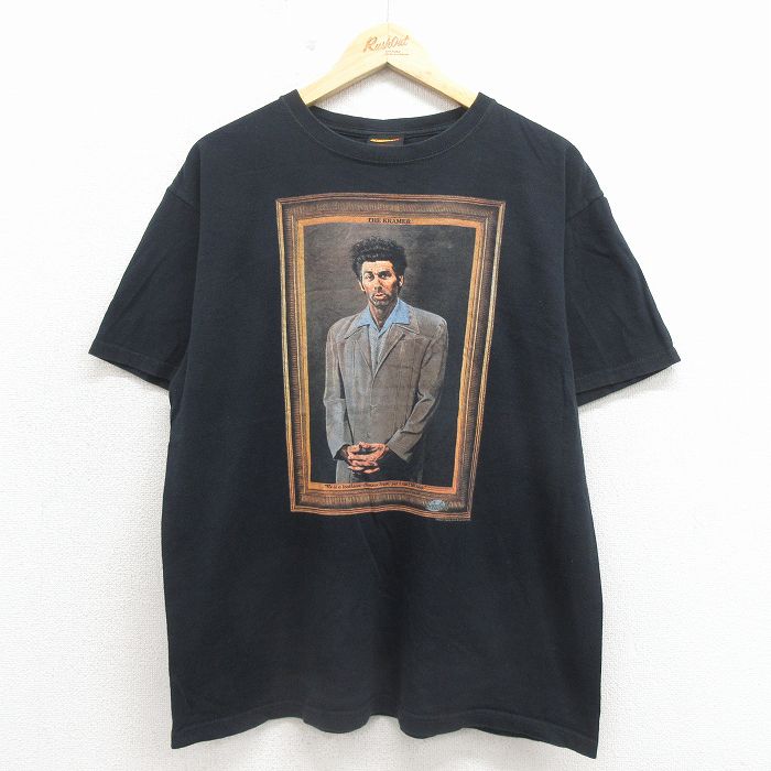 リップルジャンクション 半袖Tシャツ となりのサインフェルド ブラック メンズXL相当 | 古着