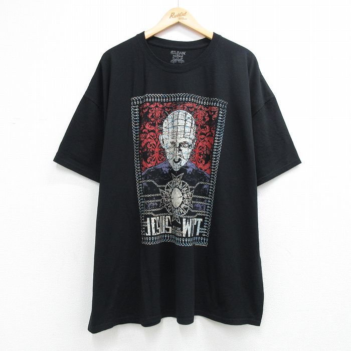XL★古着 半袖 Tシャツ メンズ 映画 ヘルレイザー 大きいサイズ クルーネック ブラック【spe】 26may25