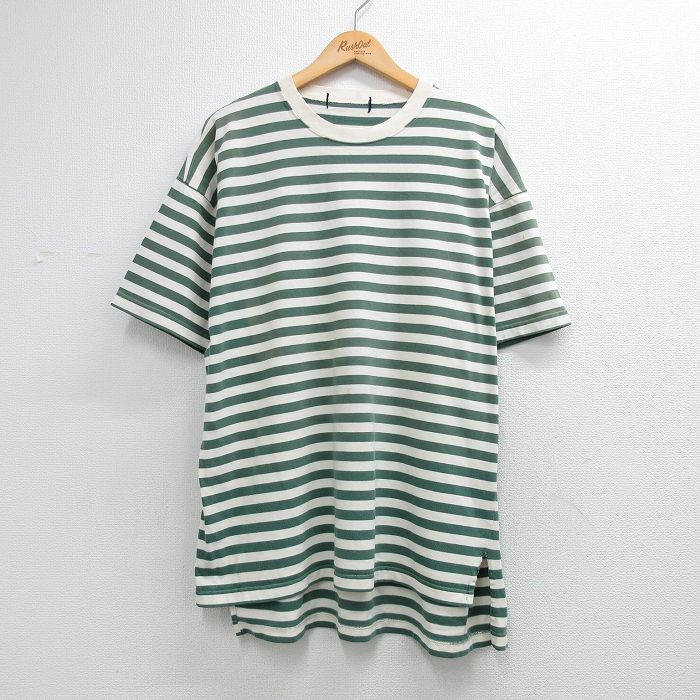 半袖Tシャツ ボーダー カーキ XL | 古着