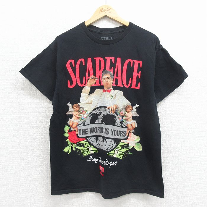 半袖Tシャツ スカーフェイス ブラック メンズL相当 | 古着