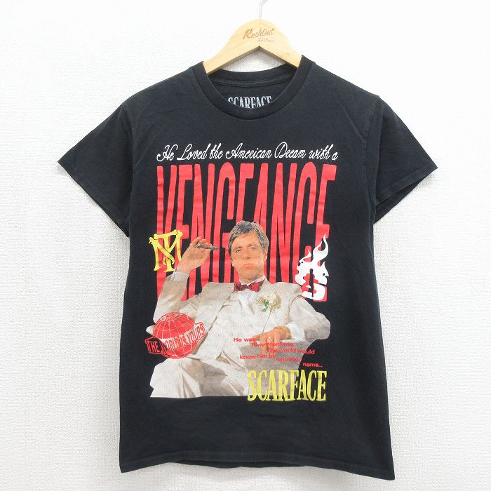 リップルジャンクション 半袖Tシャツ スカーフェイス ブラック メンズS相当 | 古着