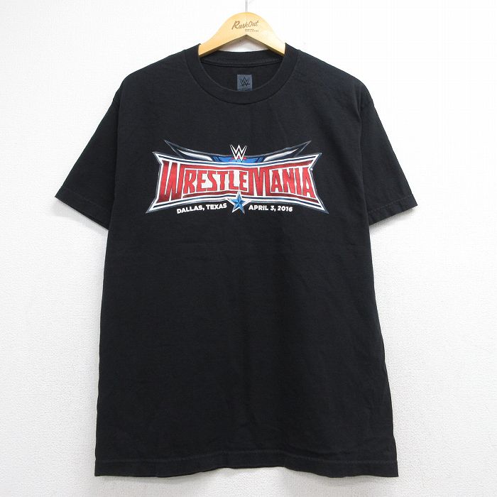 半袖Tシャツ ワールドプロレスリングレッスルマニア ブラック L | 古着