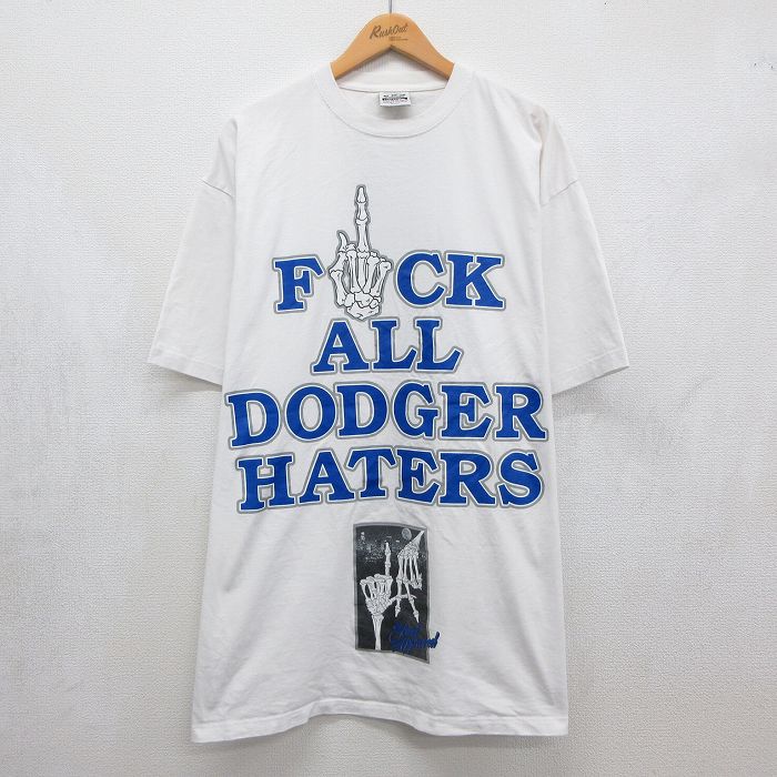 半袖Tシャツ DODGER HATERSプリント ホワイト メンズXL相当 | 古着