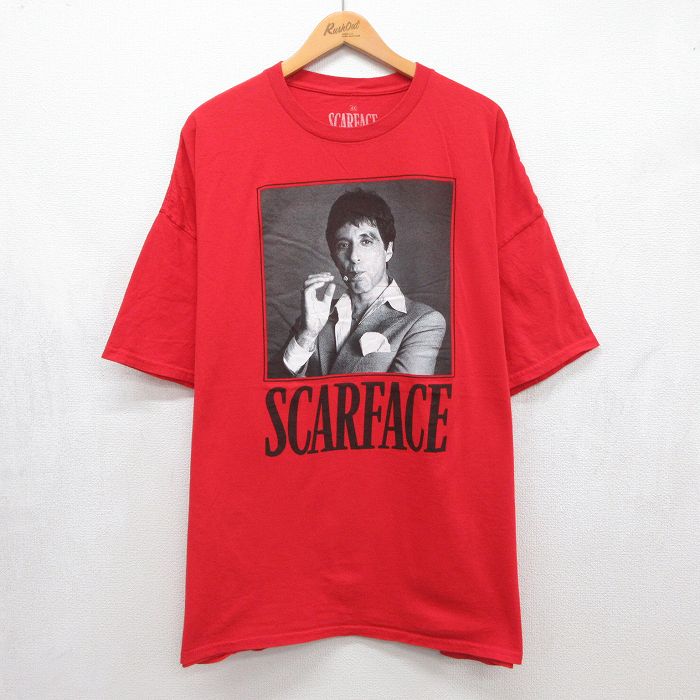 スカーフェイス 半袖Tシャツ レッド メンズXL相当 | 古着