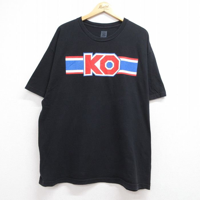 【20%OFF】ケビンオーエンズ 半袖Tシャツ ワールドプロレスリングプリント ブラック メンズXL相当 | 古着