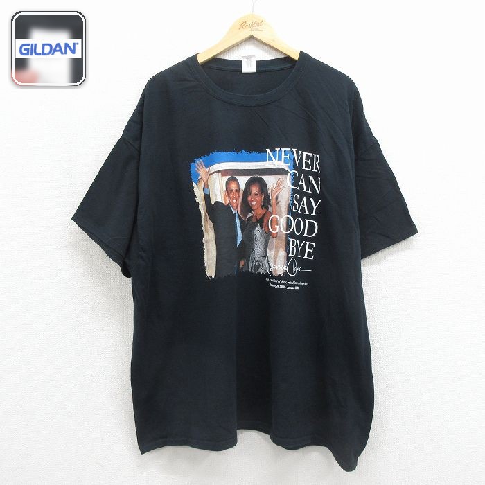 半袖Tシャツ オバマ大統領プリント ブラック メンズXL相当 | 古着