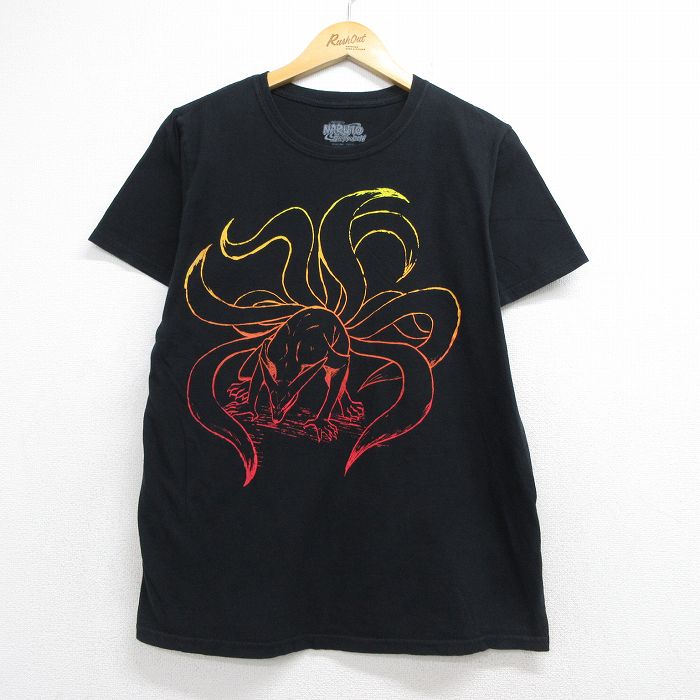 リップルジャンクション 半袖Tシャツ ナルト疾風伝九尾 ブラック メンズL相当 | 古着