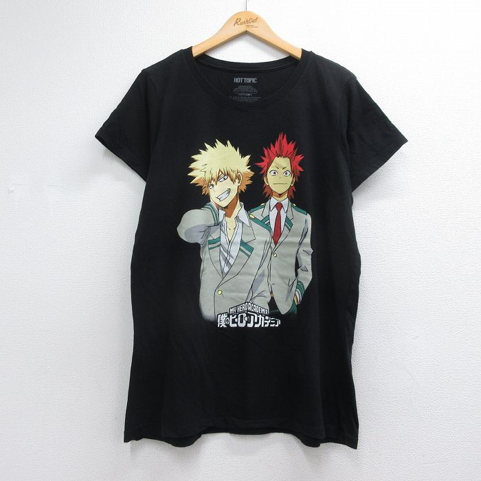 半袖Tシャツ 僕のヒーローアカデミア ブラック メンズXL相当 | 古着