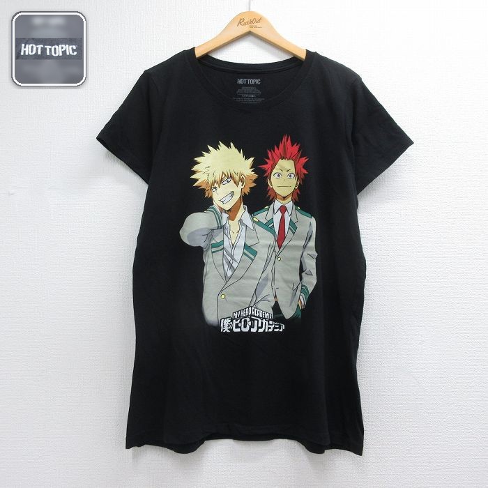 半袖Tシャツ 僕のヒーローアカデミア ブラック メンズXL相当 | 古着