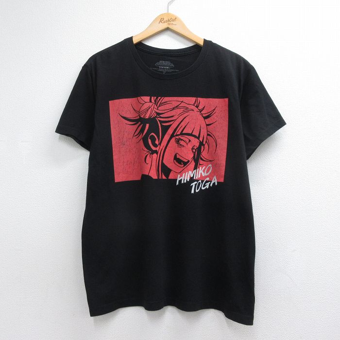 半袖Tシャツ 僕のヒーローアカデミア ブラック メンズXL相当 | 古着