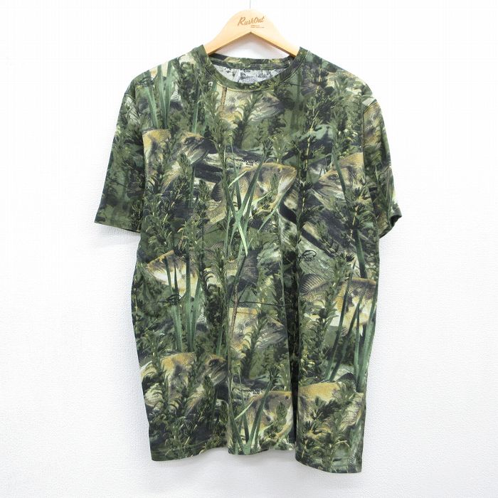 フィッシュフラージュ 半袖Tシャツ カーキ メンズXL相当 | 古着