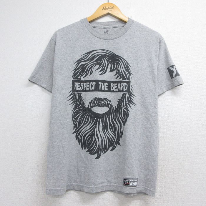 ワールドプロレスリング 半袖Tシャツ ダニエルブライアン グレー メンズM相当 | 古着