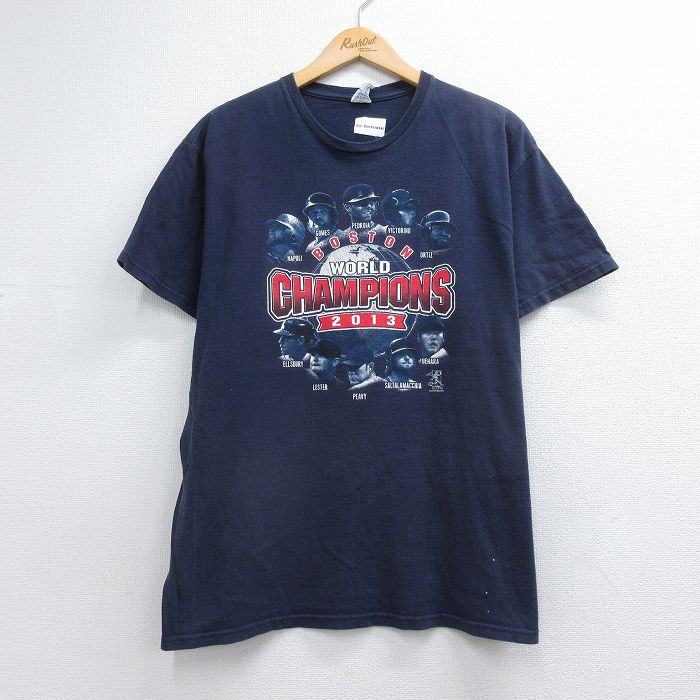 ボストン・レッドソックス Tシャツ Lサイズ 1990年製　価値を教えてください 古着通販 L☆古着 半袖 Tシャツ メンズ MLB ボストンレッドソックス