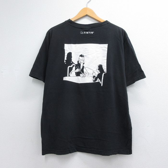 古着通販 XL☆古着 半袖 Tシャツ メンズ タンタンの冒険 大きいサイズ