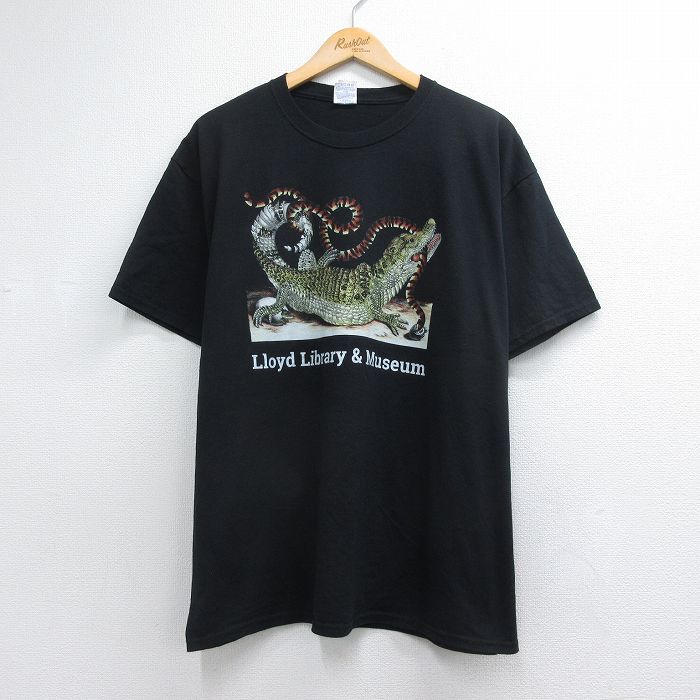 ジャージーズ 半袖Tシャツ アート ブラック メンズXL相当 | 古着