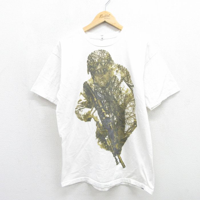 5.11 半袖Tシャツ 兵士サンプル ホワイト メンズL相当 | 古着