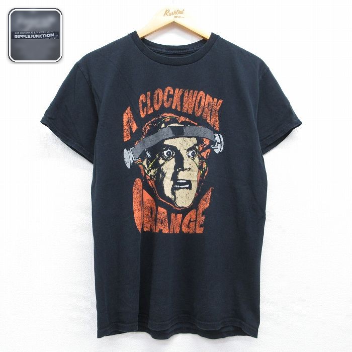 リップルジャンクション 半袖Tシャツ 映画時計じかけのオレンジ ブラック メンズM相当 | 古着