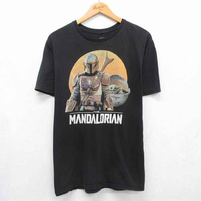 スターウォーズ 半袖Tシャツ マンダロリアン ベビーヨーダ ブラック メンズXL相当 | 古着