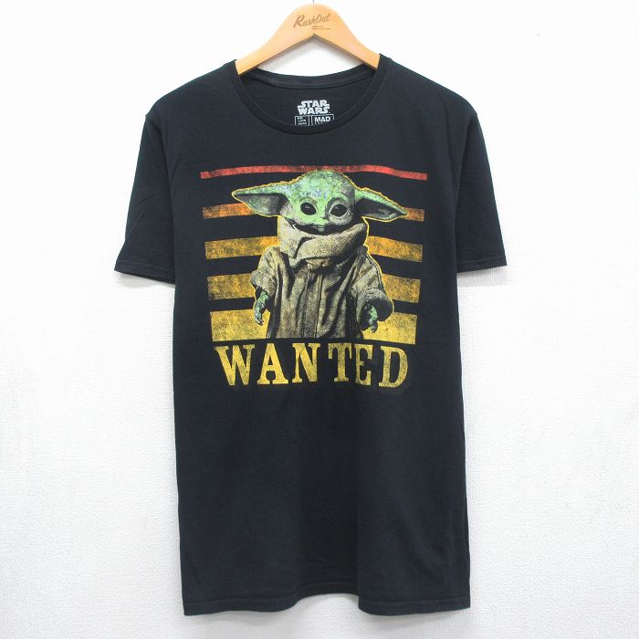 スターウォーズ 半袖Tシャツ ベビーヨーダ ブラック メンズL相当 | 古着