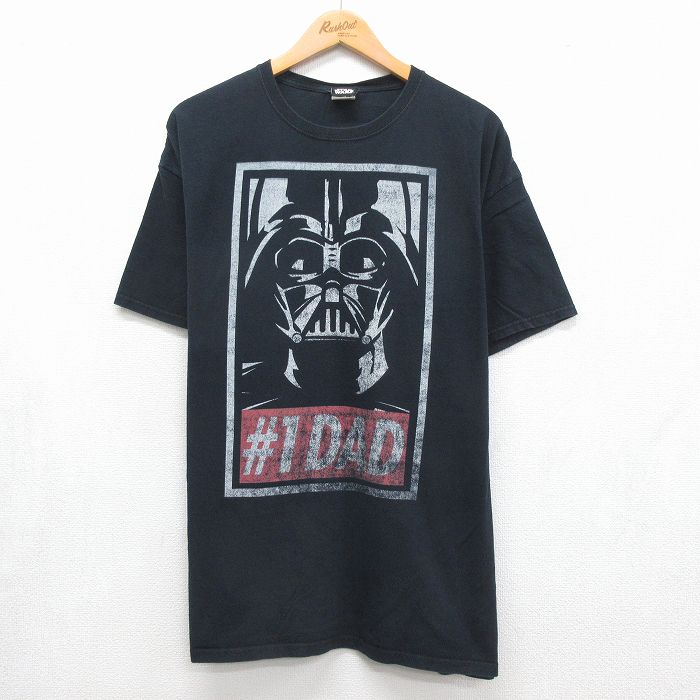 スターウォーズ 半袖Tシャツ ダースベイダープリント ブラック メンズXL相当 | 古着