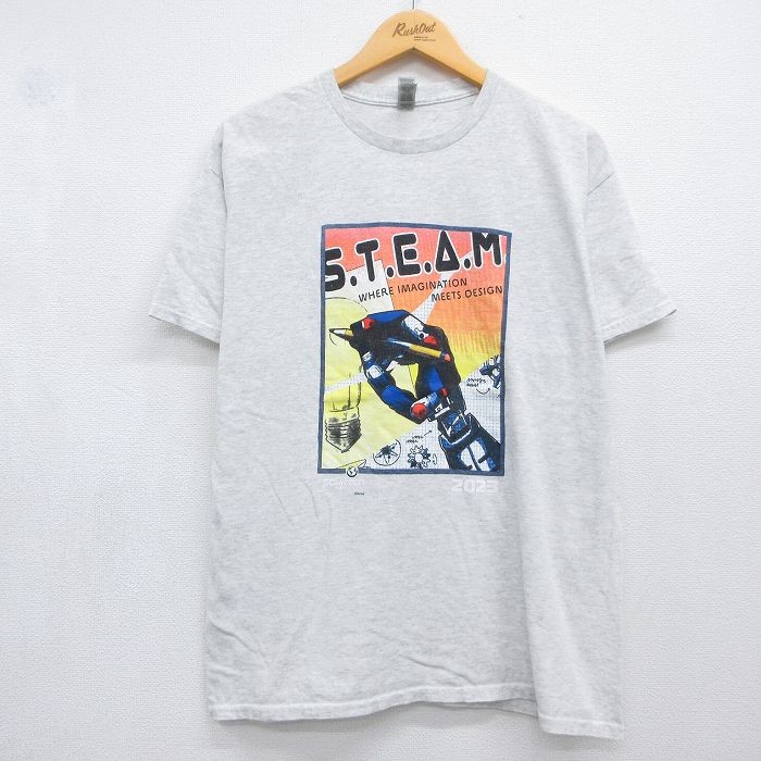 半袖Tシャツ STEAM企業広告 グレー メンズL相当 | 古着