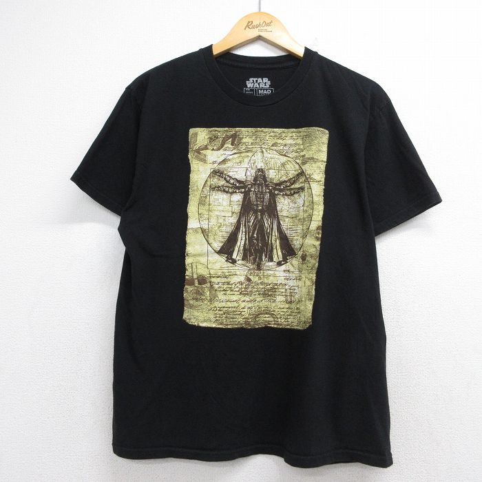 スターウォーズ 半袖Tシャツ ダースベイダープリント ブラック メンズL相当 | 古着
