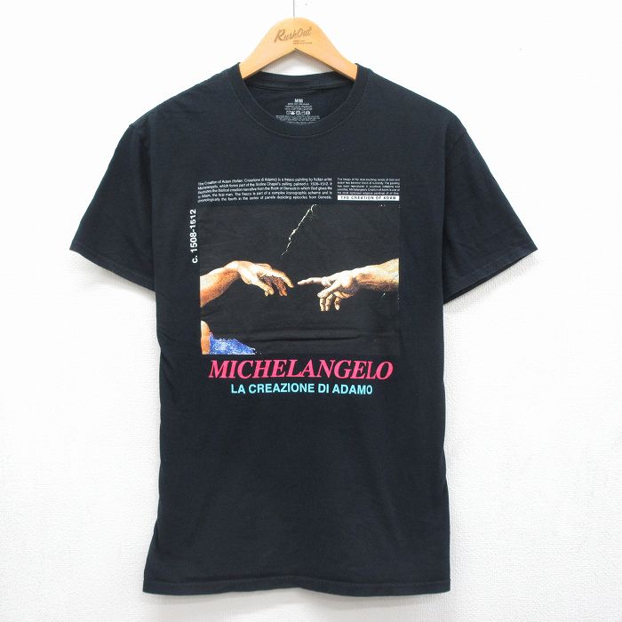 半袖Tシャツ ミケランジェロ ブラック メンズM相当 | 古着