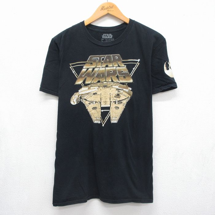 スターウォーズ 半袖Tシャツ ミレニアムファルコン ブラック メンズL相当 | 古着